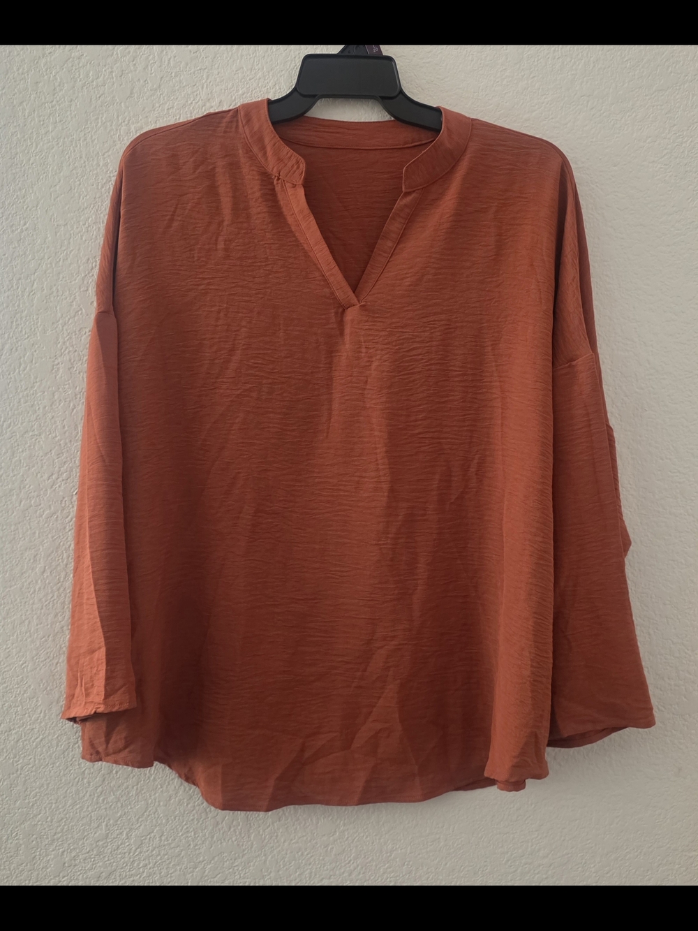 SHEIN Curve Rust Orange V-Neck Blouse 2XL